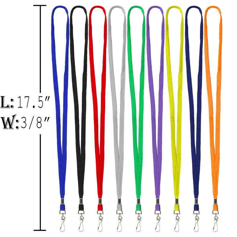 Ollain Badge Lanyards Flat Lanyard Swivel Hooks Durably Neck Bulk Lanyards with Clip for Women/Men Business Card ID Employee Student Lanyards (Red, 100 Pack) - Image 2